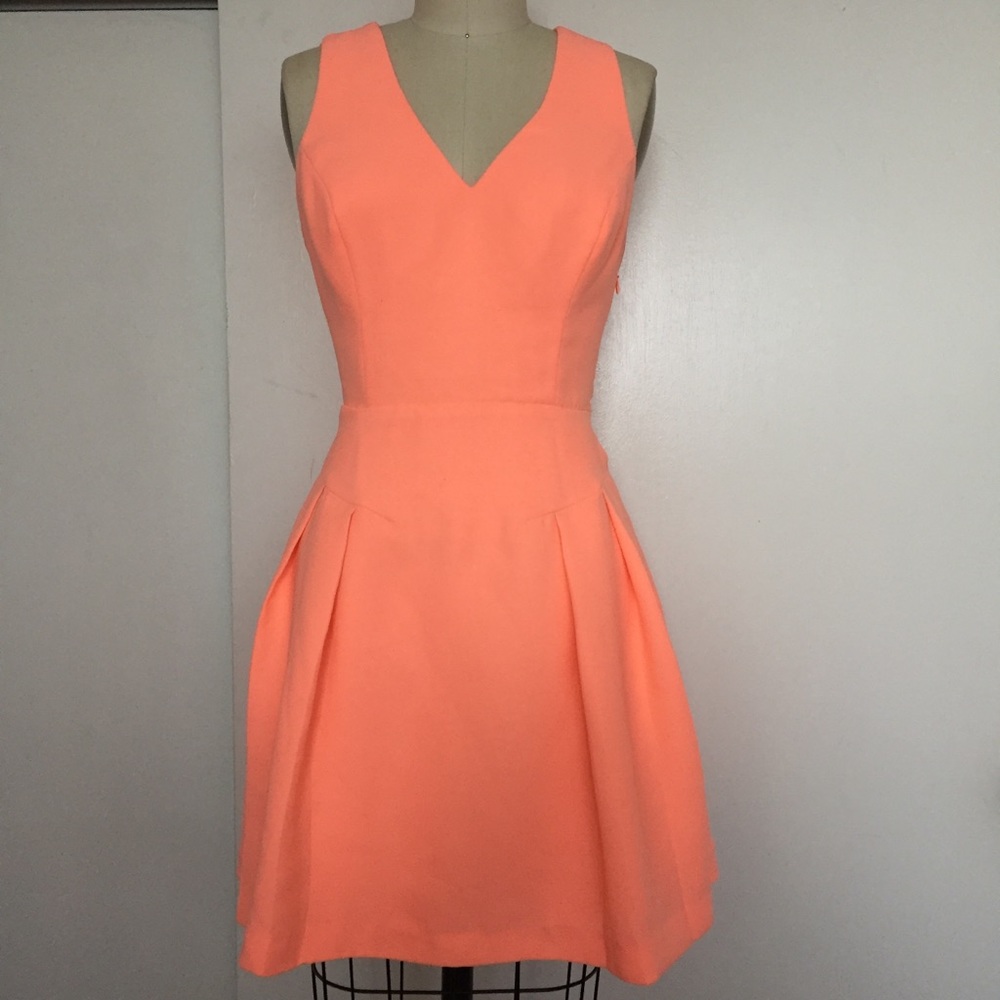 Guess Peach Orange Pleat Dress